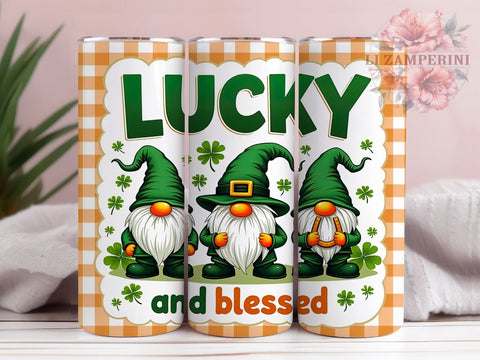 St Patricks Day Gnome Tumbler Wrap, 3D Lucky Blessed Design, 20oz Sublimation Wrap, Cute Gnome Art, Digital Download Tumbler, Irish Gnome Gift, Festive Drinkware Sublimation Li Zamperini 