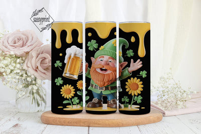 St. Patrick's Day Gnome Tumbler Wrap Sublimation sassyprint 