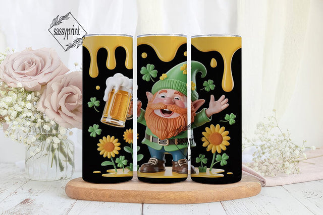 St. Patrick's Day Gnome Tumbler Wrap Sublimation sassyprint 