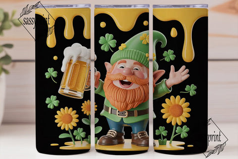 St. Patrick's Day Gnome Tumbler Wrap Sublimation sassyprint 