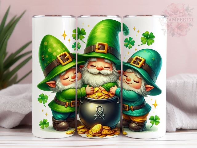 St Patricks Day Gnomes 20oz Tumbler Wrap PNG, St. Patrick's Day Tumbler, Straight & Tapered Tumbler Wrap, Instant Digital Download Sublimation Li Zamperini 