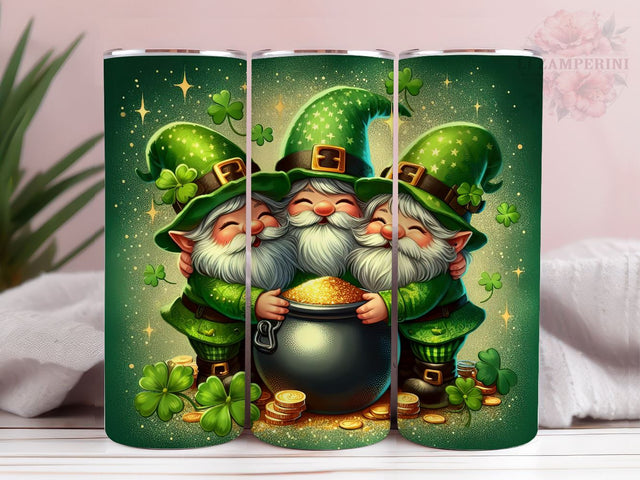 St Patricks Day Gnomes 20oz Tumbler Wrap PNG, St. Patrick's Day Tumbler, Straight & Tapered Tumbler Wrap, Instant Digital Download Sublimation Li Zamperini 