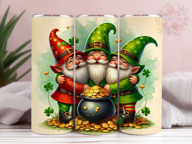 St Patricks Day Gnomes 20oz Tumbler Wrap PNG, St. Patrick's Day Tumbler, Straight & Tapered Tumbler Wrap, Instant Digital Download Sublimation Li Zamperini 