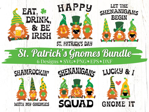 St. Patrick's Day Gnomes Bundle SVG Caffeinated SVGs 