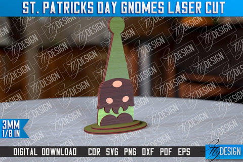 St. Patrick’s Day Gnomes Laser Cut | Laser Cut Design | CNC Files SVG Fly Design 