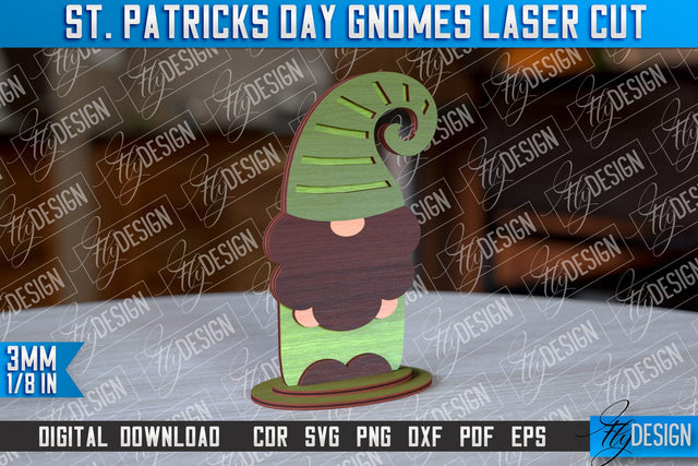 St. Patrick’s Day Gnomes Laser Cut | Laser Cut Design | CNC Files SVG Fly Design 