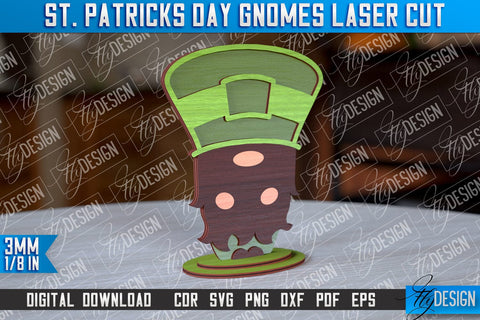 St. Patrick’s Day Gnomes Laser Cut | Laser Cut Design | CNC Files SVG Fly Design 