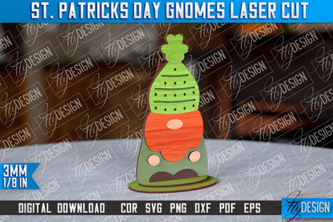 St. Patrick’s Day Gnomes Laser Cut | Laser Cut Design | CNC Files SVG Fly Design 