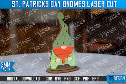 St. Patrick’s Day Gnomes Laser Cut | Laser Cut Design | CNC Files SVG Fly Design 