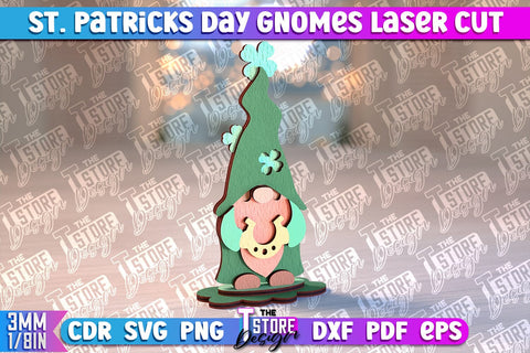 St. Patrick’s Day Gnomes Laser Cut | Lucky Gnomes Design | CNC Files SVG The T Store Design 