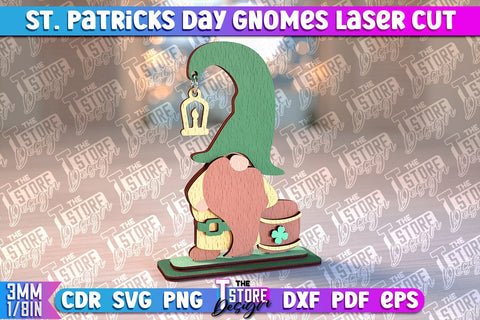 St. Patrick’s Day Gnomes Laser Cut | Lucky Gnomes Design | CNC Files SVG The T Store Design 