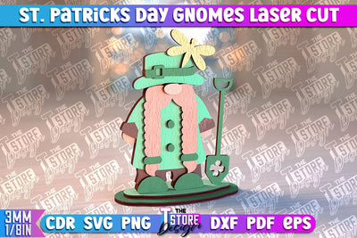 St. Patrick’s Day Gnomes Laser Cut | Lucky Gnomes Design | CNC Files SVG The T Store Design 