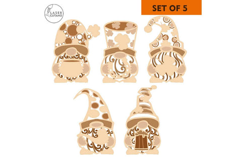 St. Patrick's Day Gnomes Set Multilayer Files SVG LaserCutano 