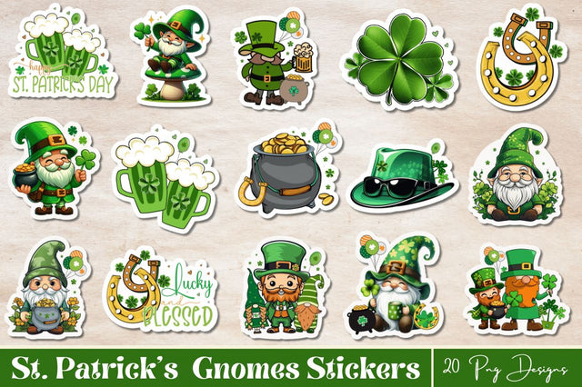 St. Patrick’s Day Gnomes Stickers Sublimation Regulrcrative 