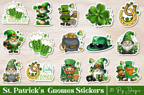 St. Patrick’s Day Gnomes Stickers Sublimation Regulrcrative 