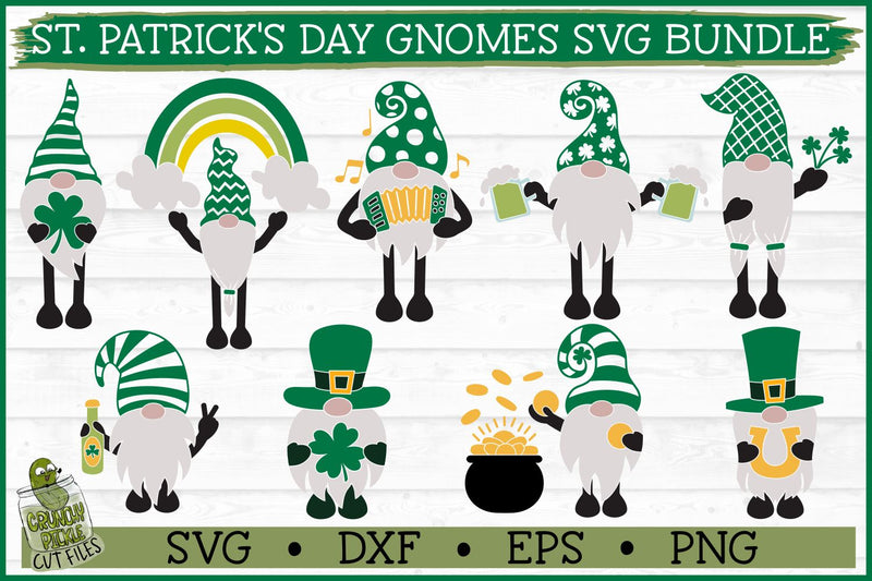 St Patrick's Day Gnomes SVG Bundle SVG Crunchy Pickle 
