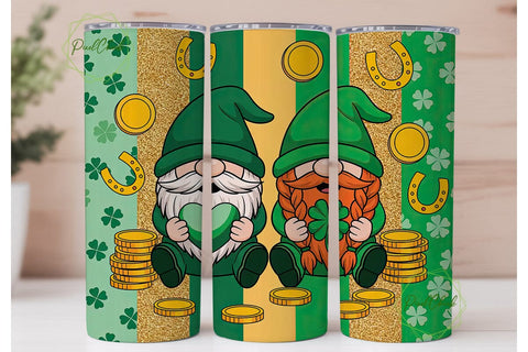 St. Patrick's Day Gnomes Tumbler Wrap Sublimation PixelChick 