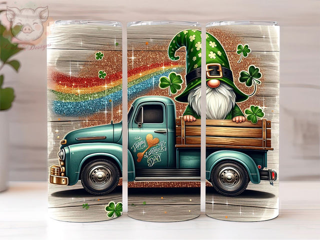St. Patrick's Day gnomies truck 20oz tumbler, St. Patrick's Day png, St Patrick's PNG Downloads, 20oz Tumbler Png, Sublimation Design, Digital, Digital Download PNG Sublimation Lara' s Designs 