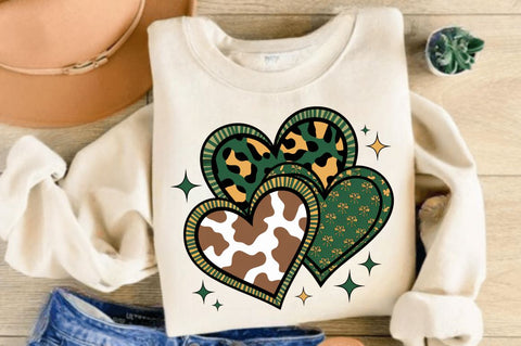 St Patricks Day Hearts Sublimation Design Sublimation Regulrcrative 