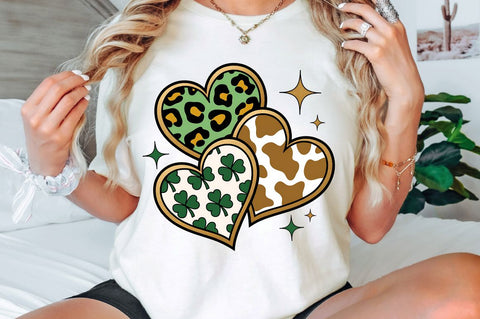 St Patricks Day Hearts Sublimation Design Sublimation Regulrcrative 