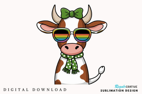 St Patricks Day Highland Cow PNG High Sublimation Design Sublimation Regulrcrative 