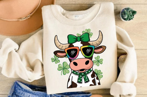 St Patricks Day Highland Cow PNG High Sublimation Design Sublimation Regulrcrative 