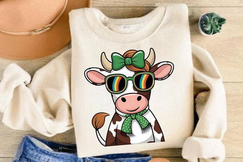 St Patricks Day Highland Cow PNG High Sublimation Design Sublimation Regulrcrative 