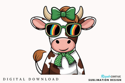 St Patricks Day Highland Cow PNG High Sublimation Sublimation Regulrcrative 