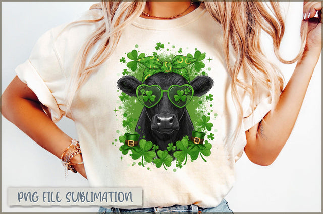 St Patrick's Day Highland Cow PNG Sublimation Shetara Begum 