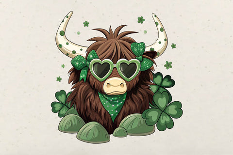 St Patrick's Day Highland Cow PNG SVG Angelina750 