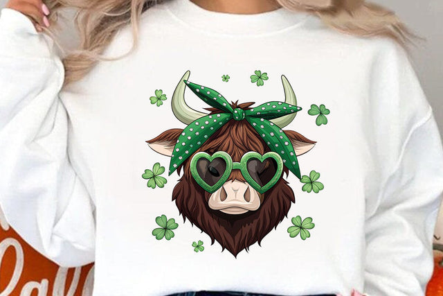 St Patrick's Day Highland Cow PNG SVG Angelina750 