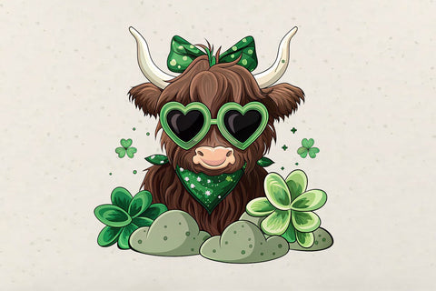 St Patrick's Day Highland Cow PNG SVG Angelina750 