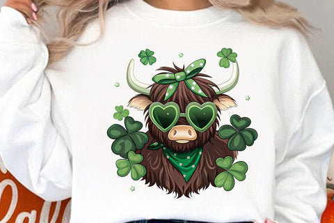 St Patrick's Day Highland Cow PNG SVG Angelina750 