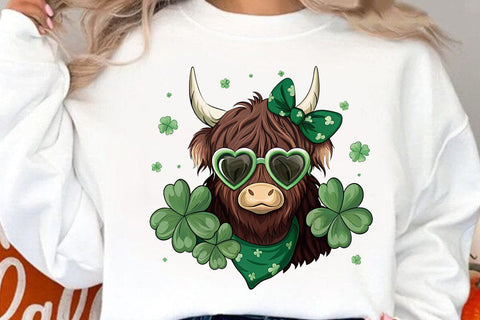 St Patrick's Day Highland Cow PNG SVG Angelina750 