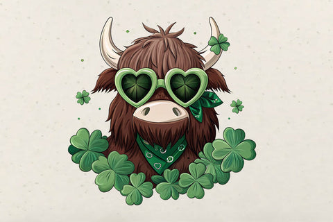 St Patrick's Day Highland Cow PNG SVG Angelina750 