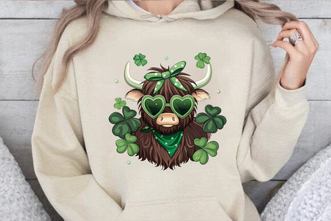 St Patrick's Day Highland Cow PNG SVG Angelina750 