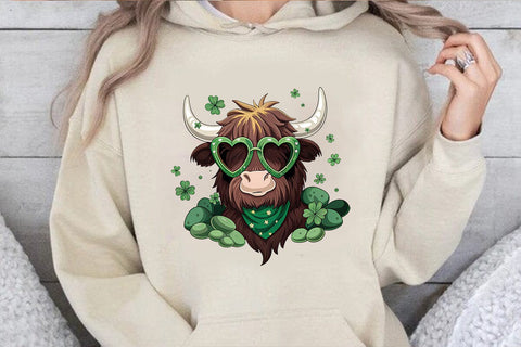 St Patrick's Day Highland Cow PNG SVG Angelina750 