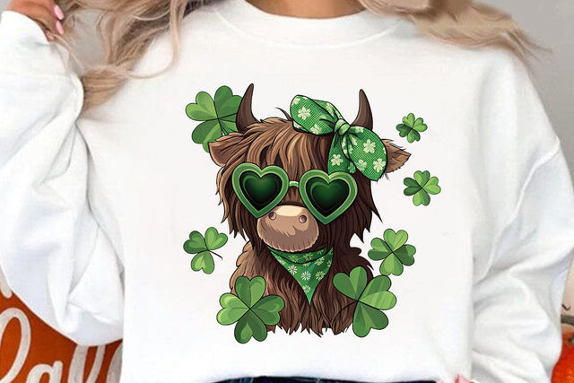 St Patrick's Day Highland Cow PNG SVG Angelina750 
