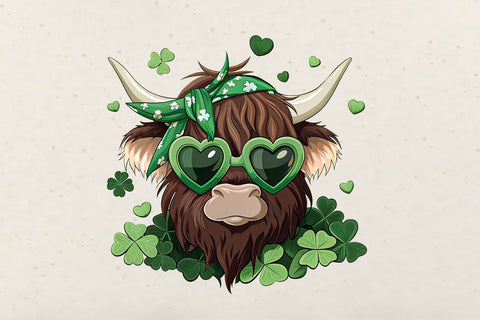 St Patrick's Day Highland Cow PNG SVG Angelina750 