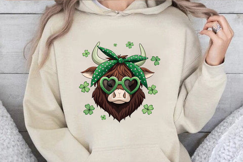St Patrick's Day Highland Cow PNG SVG Angelina750 