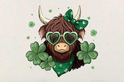 St Patrick's Day Highland Cow PNG SVG Angelina750 