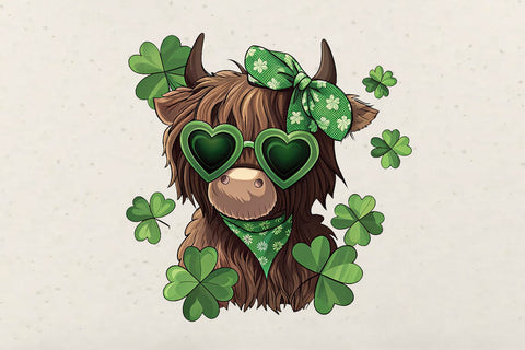St Patrick's Day Highland Cow PNG SVG Angelina750 