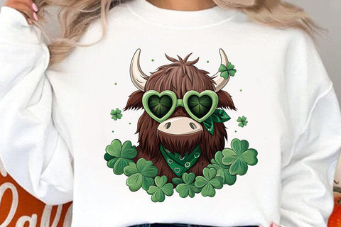 St Patrick's Day Highland Cow PNG SVG Angelina750 