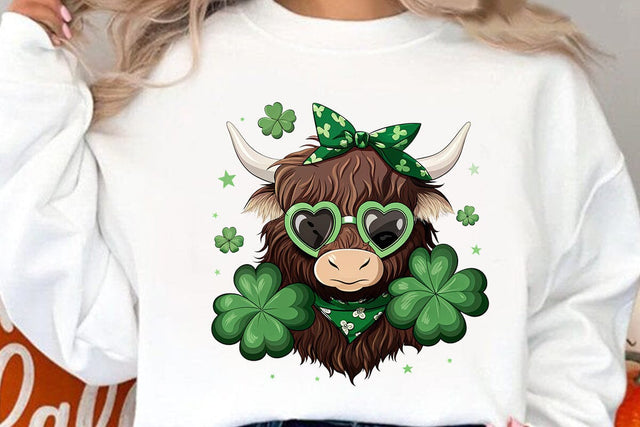St Patrick's Day Highland Cow PNG SVG Angelina750 