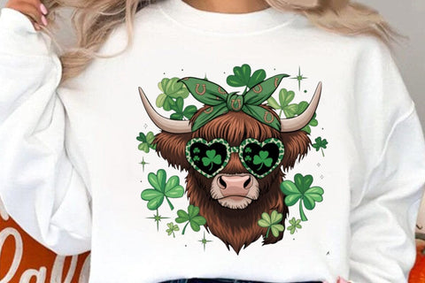St Patrick's Day Highland Cow PNG SVG Angelina750 