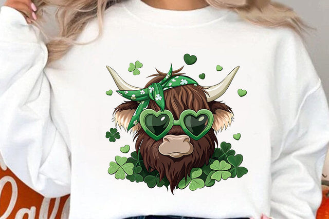 St Patrick's Day Highland Cow PNG SVG Angelina750 
