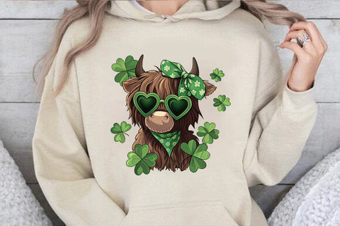 St Patrick's Day Highland Cow PNG SVG Angelina750 
