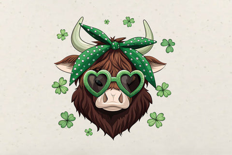 St Patrick's Day Highland Cow PNG SVG Angelina750 