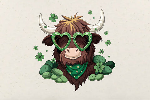 St Patrick's Day Highland Cow PNG SVG Angelina750 