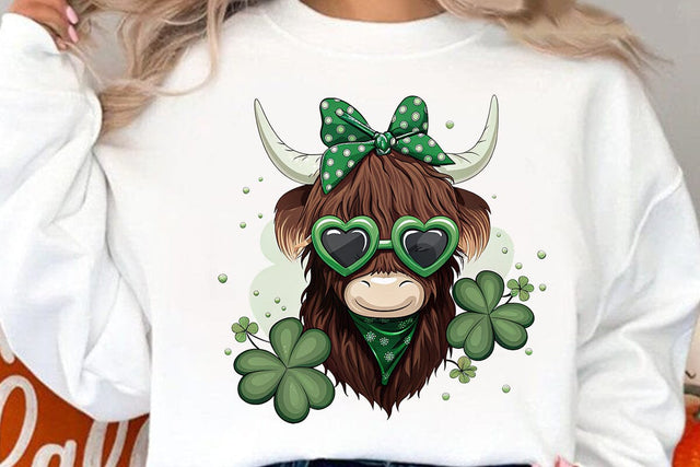St Patrick's Day Highland Cow PNG SVG Angelina750 